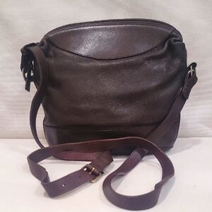 LATICO DARK BROWN LEATHER CROSSBODY HANDBAG